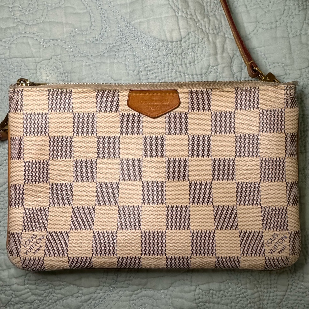 Louis Vuitton Double Zip Pochette Damier Azur
